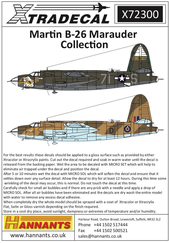 X72300 Xtradecal 1/72 Martin B-26 Marauder (7)