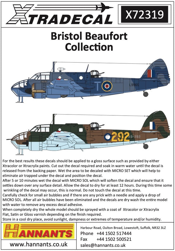 X72319 Xtradecal 1/72 Bristol Beaufort Collection (16)