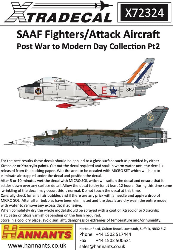X72324 Xreadecal 1/72 SAAF Fighters/Attack Aircraft Post War to Modern Day Collection Pt2 (11)
