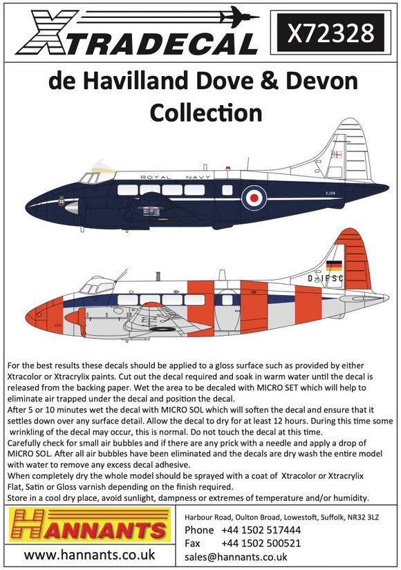 X72328 Xtradecal 1/72 de Havilland Dove & Devon Collection (6)