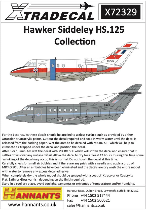 X72329 Xtradecal 1/72 Hawker Siddeley HS.125 Collection (6)