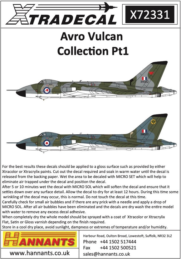 X72331 Xtradecal 1/72 Avro Vulcan Collection Pt.1 (7)