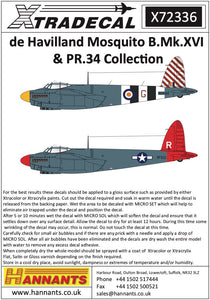 X72336 Xtradecal 1/72 de Havilland Mosquito B.Mk.XVI & PR.34 Collection (8)