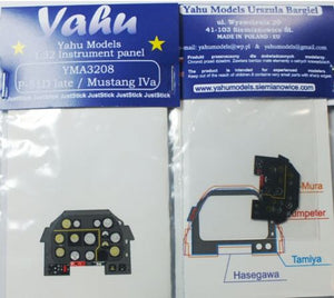 YMA3208 Yahu Models 1/32 North-American P-51D Mustang Photoetched instrument panels. Coloured.