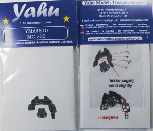 YMA4810 Yahu Models 1/48Macchi C.205 Photoetched instrument panels. Coloured (Hasegawa kits)