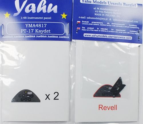 YMA4817 Yahu Models 1/48 Stearman PT-17 Kaydet Photoetched instrument panels (Revell)