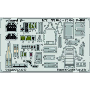 Eduard EDSS648 1/72 Aircraft detail Curtiss P-40K-1/5 Warhawk (designed to be used with Special Hobby Kits)